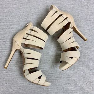 Y2K BCBGeneration BG Jazzie Suede Strappy Cage Heels